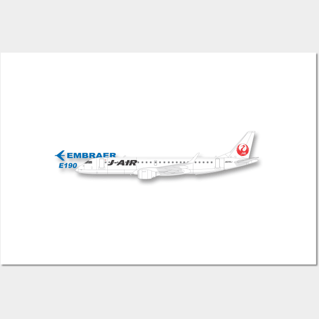 Japan Airlines Embraer E190 Wall Art by GregThompson